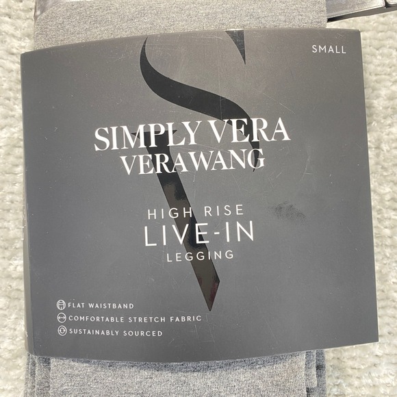Simply Vera Vera Wang Live-In Legging High Rise Dark Heather Grey Small NEW - Picture 4 of 7